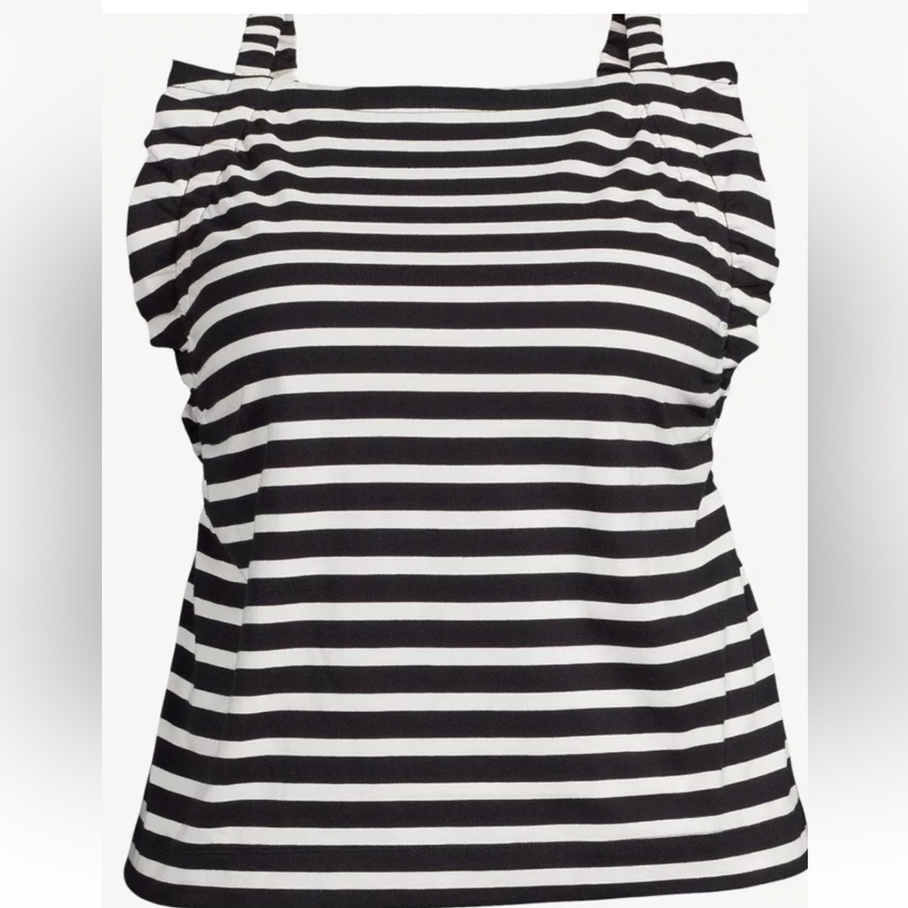 NWT Free Assembly Shirred Flounce Womens Plus, Cross Back Tank Top XXL  * flaw